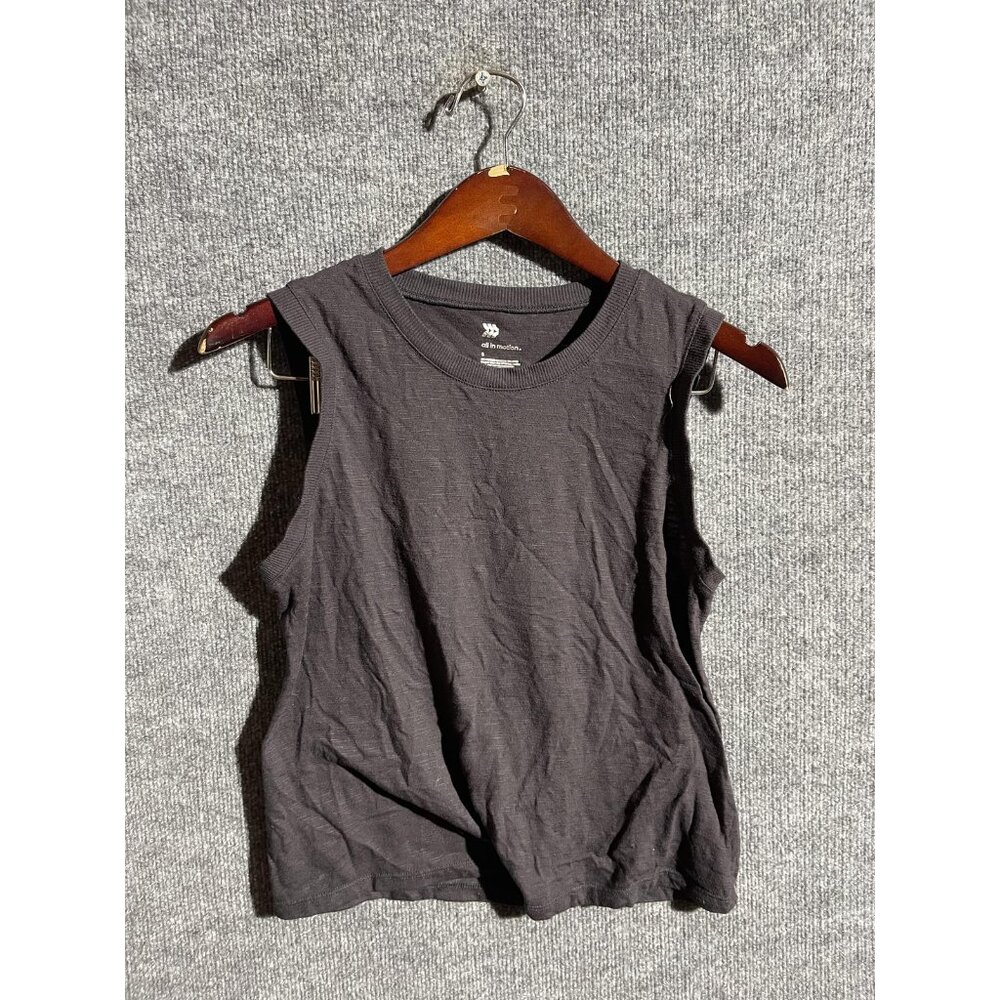All In Motion Tank Top Womens Small Black Crew Neck Open Back Athletic Yoga Gym